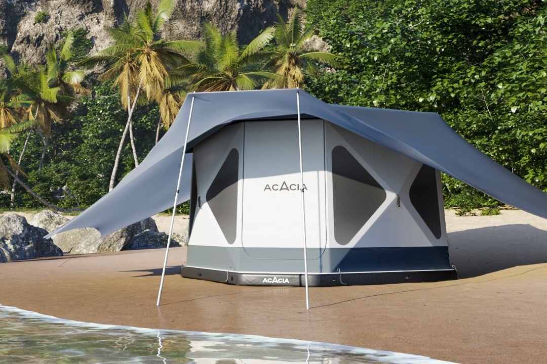 Space Acacia system combines a tent tarp and wall to wall air